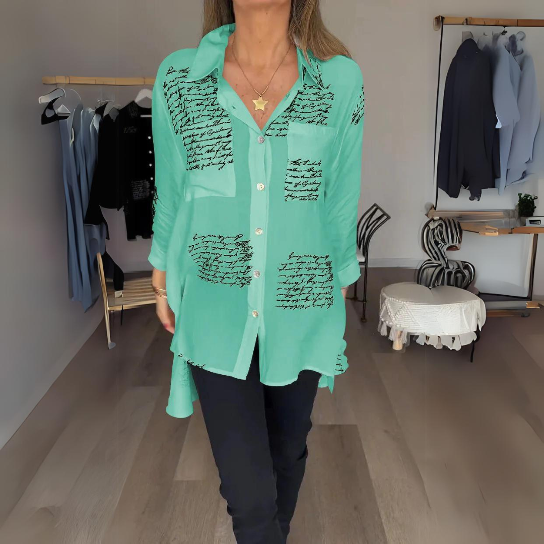 Emily™ | Classic Handwritten Button-Up Shirt