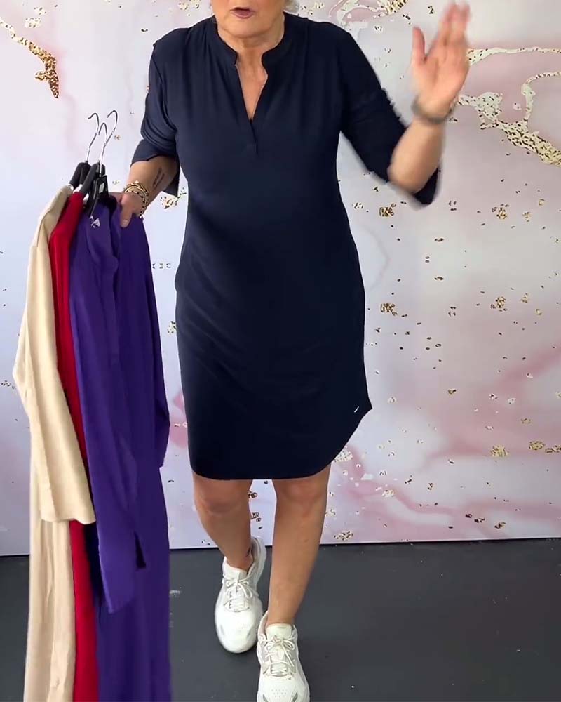 Sophia™ - Cozy Everyday Dress with Classic V-neck