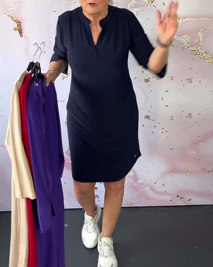 Sophia™ - Cozy Everyday Dress with Classic V-neck