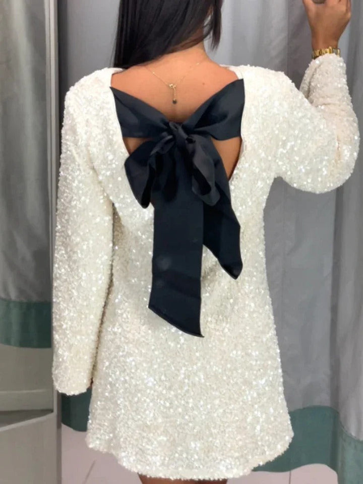 Lila™ - Chic Sparkle Dress with Bow