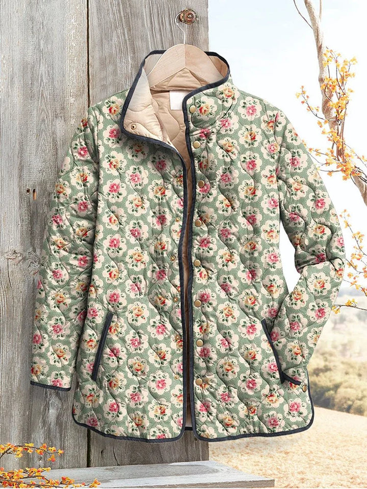 Elle | Vintage Floral Art Print Jacket for Women