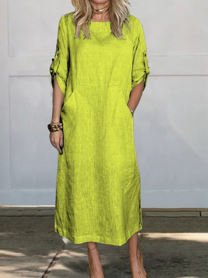 Sophia™ - Stylish Linen Dress with Pockets