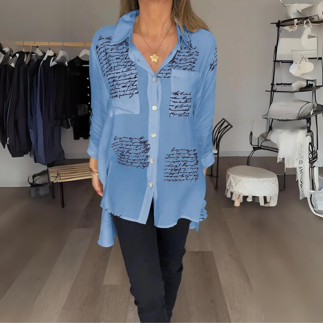 Emily™ | Classic Handwritten Button-Up Shirt