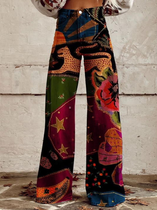 Sophia™ - Retro Vibrant Wide Leg Trousers