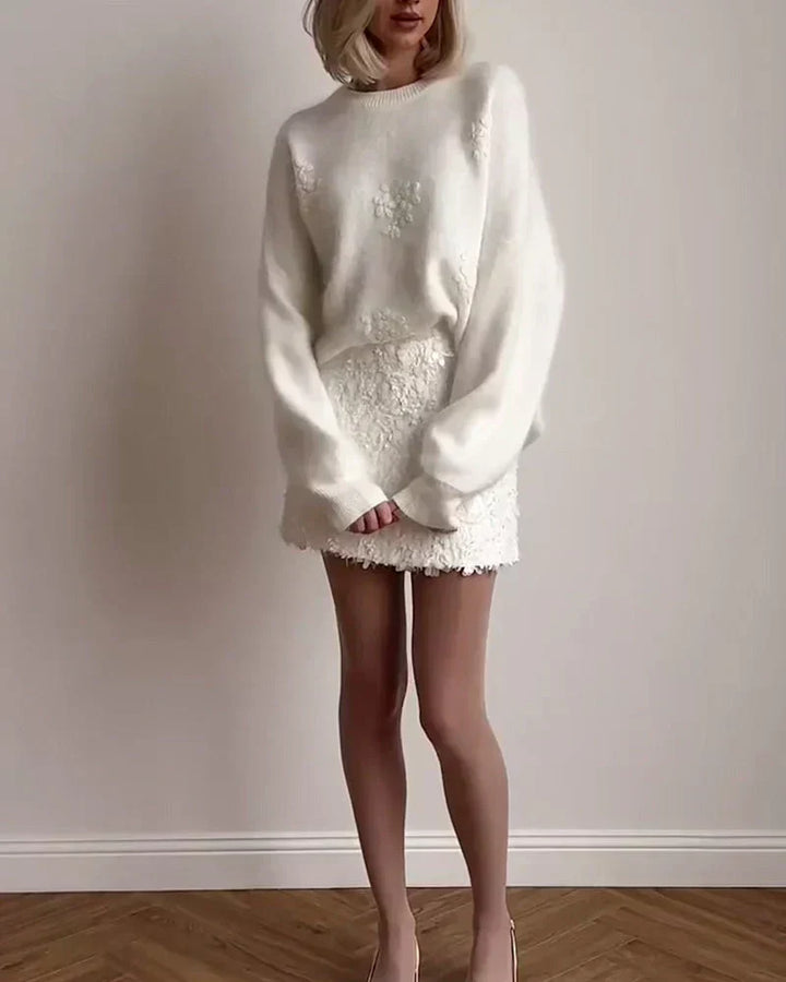 Anna | Embroidered Floral Knit Sweater