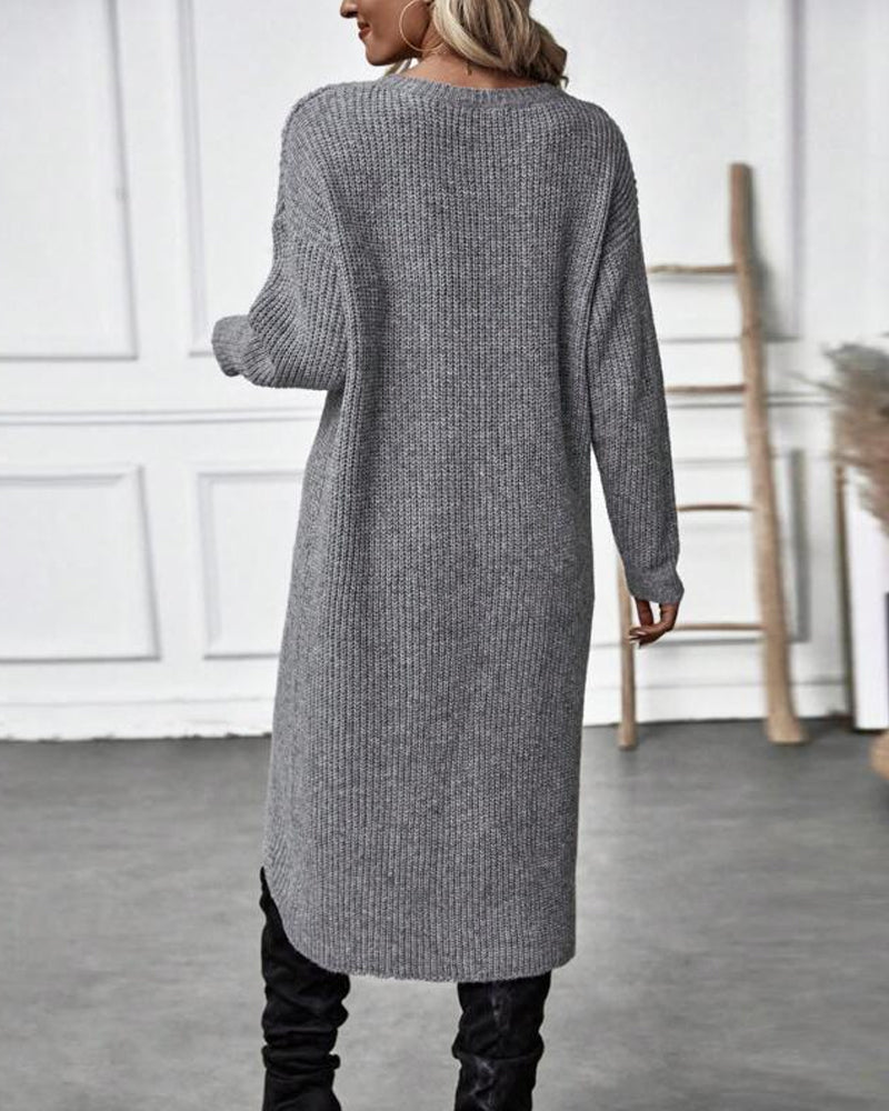 Savannah - Comfortable Irregular Style Sweater Dress