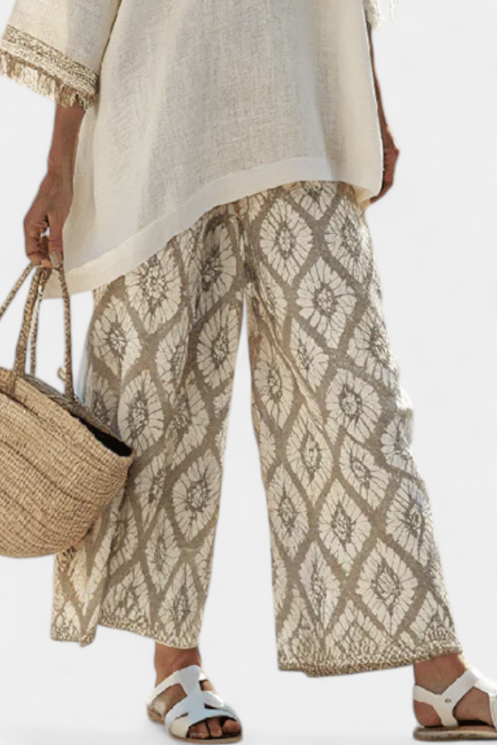 Daisy Boho Chic Loose Blouse and Printed Pants Set