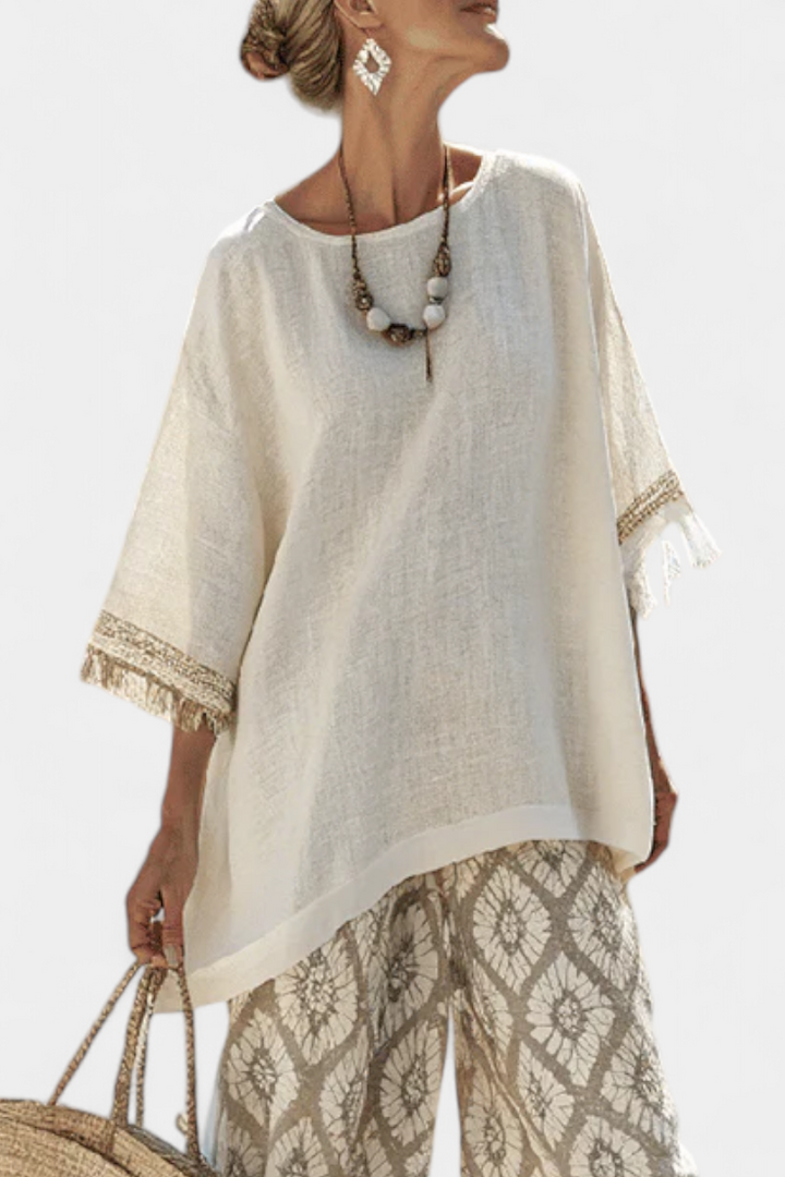Daisy Boho Chic Loose Blouse and Printed Pants Set