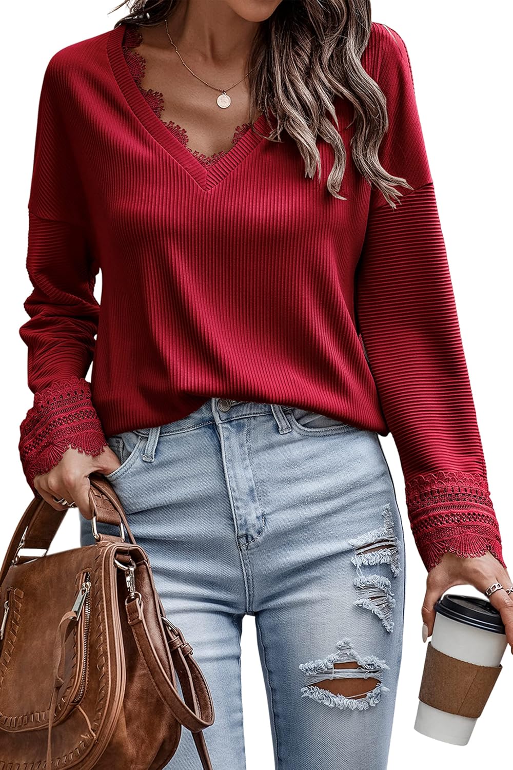 Emery - Stylish V-Neck Long-Sleeved Knitted Sweater
