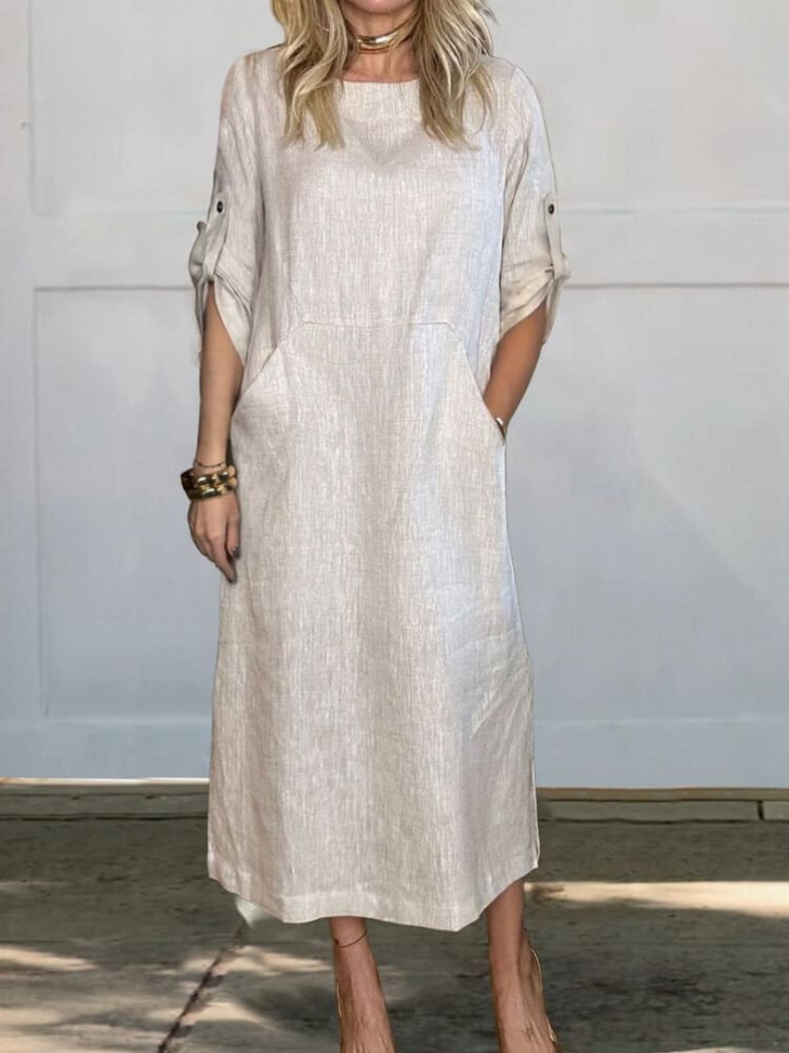Sophia™ - Stylish Linen Dress with Pockets