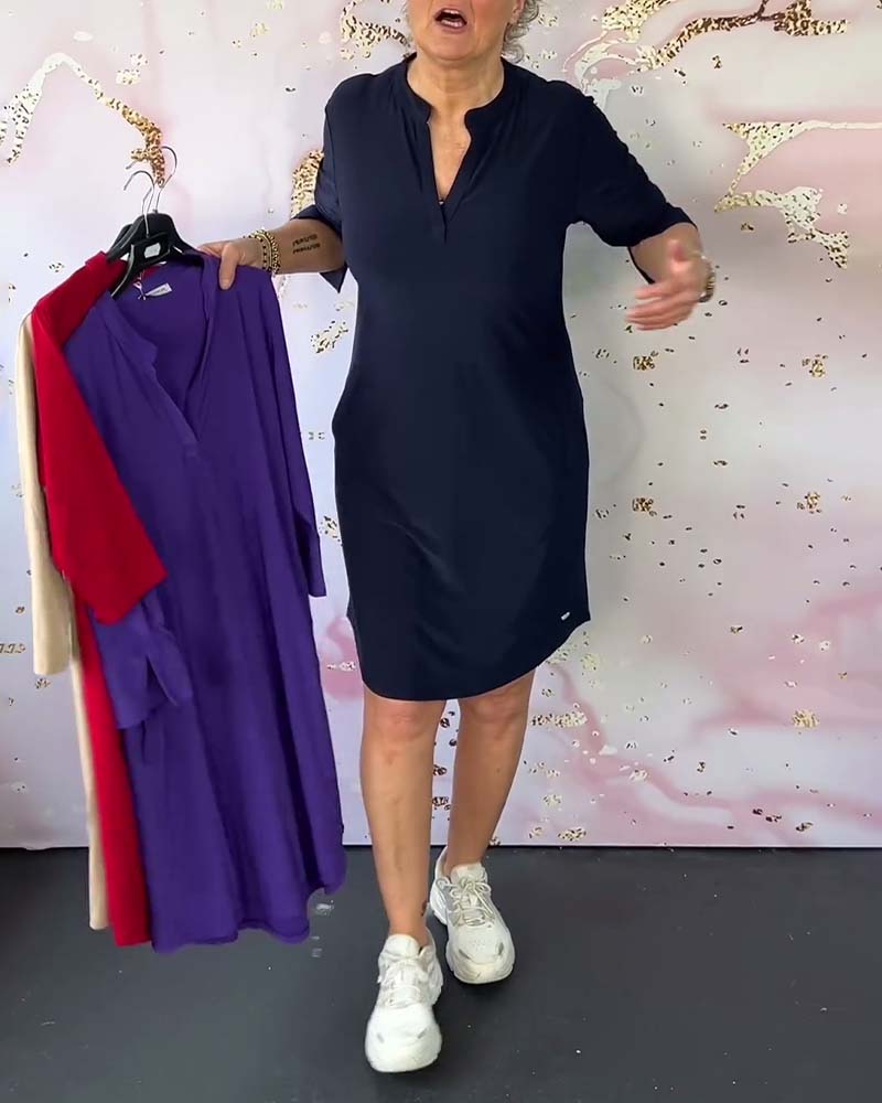 Sophia™ - Cozy Everyday Dress with Classic V-neck