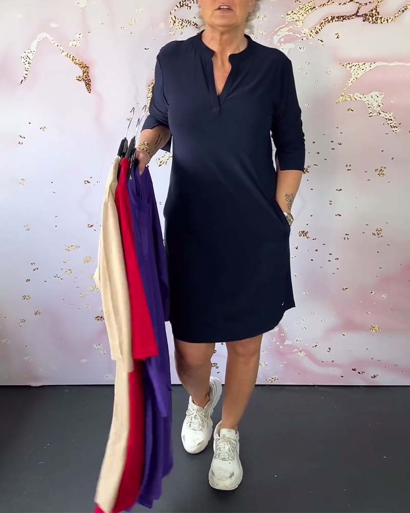 Sophia™ - Cozy Everyday Dress with Classic V-neck