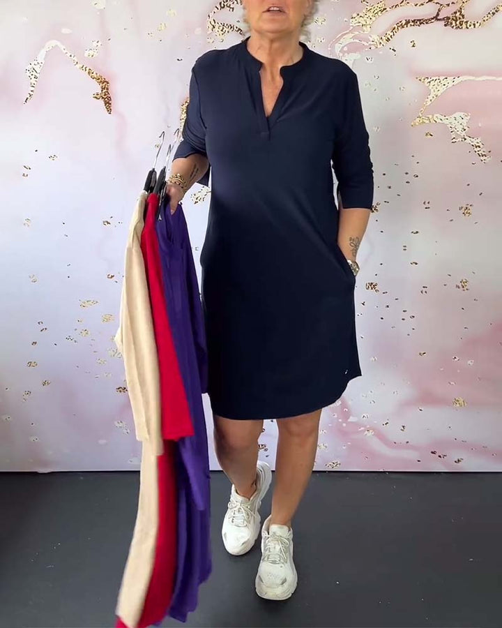 Sophia™ - Cozy Everyday Dress with Classic V-neck