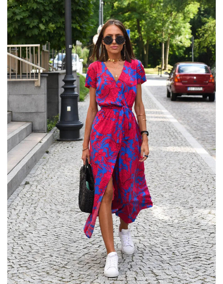 Samantha™ - Chic Floral Elegance Dress