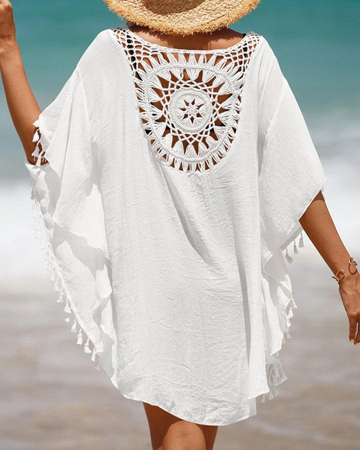 Beach Cover-Up with Pom Poms