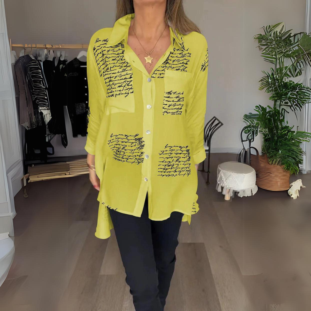 Emily™ | Classic Handwritten Button-Up Shirt