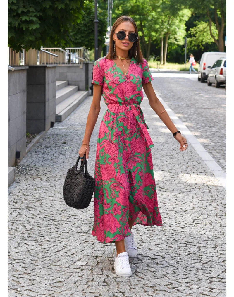Samantha™ - Chic Floral Elegance Dress