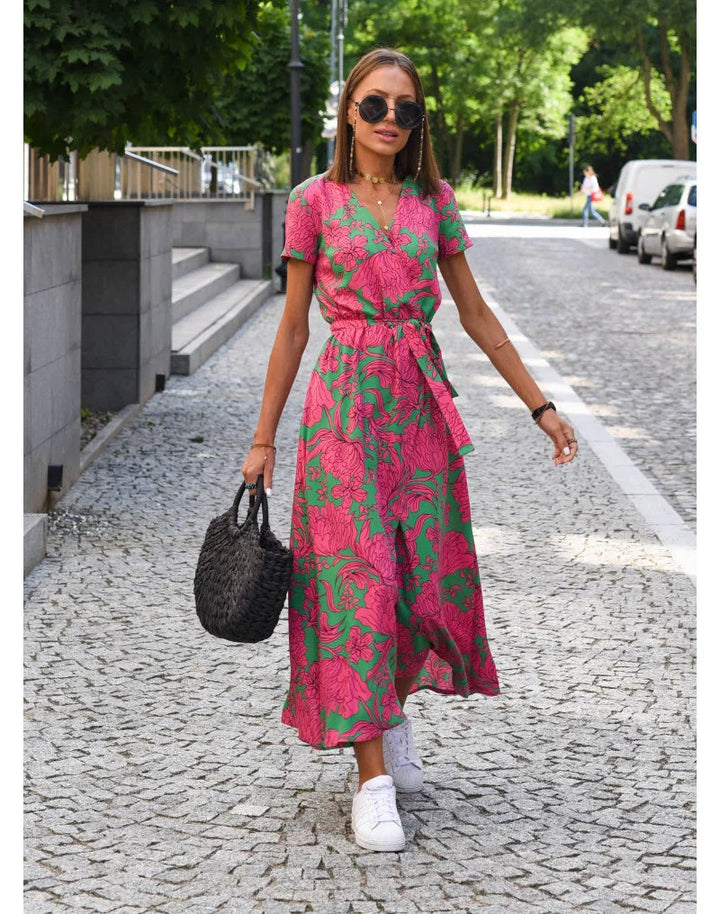 Samantha™ - Chic Floral Elegance Dress