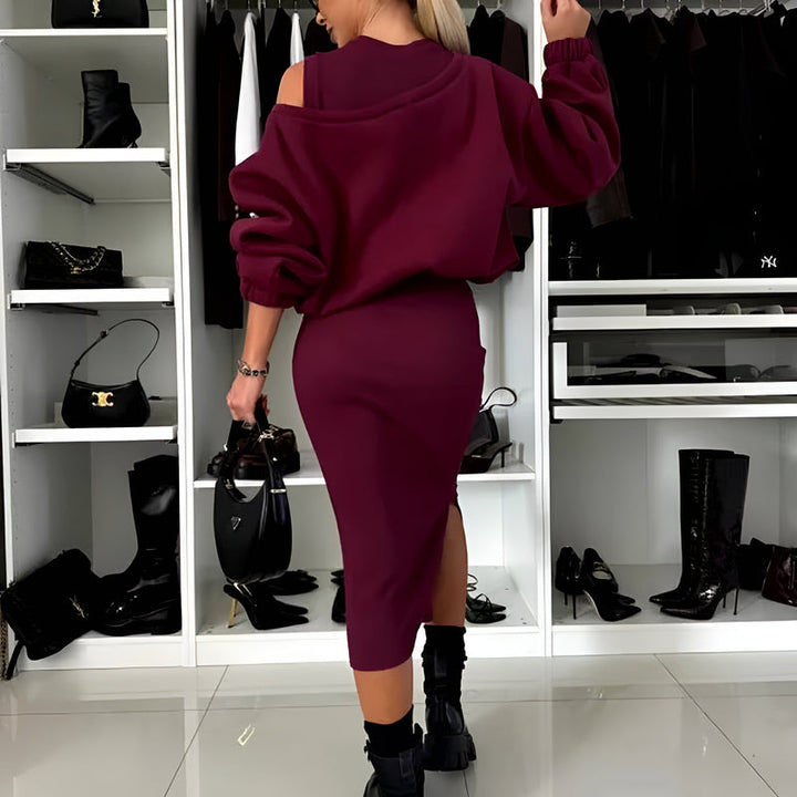 Sophie™ - Chic Two-piece Ensemble (Dress + Sweater)