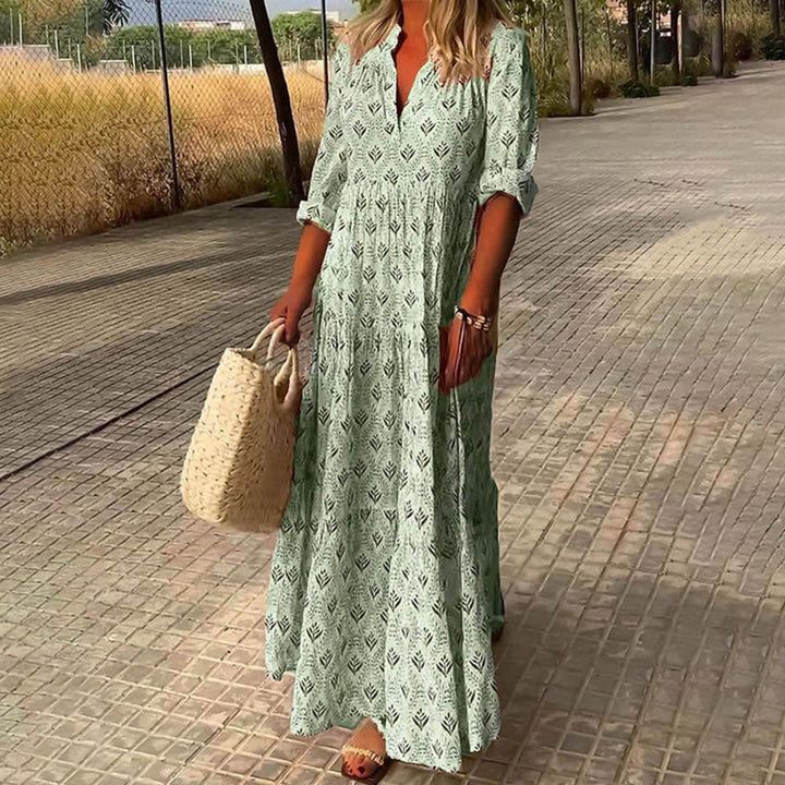 Mia™ – Bohemian V-Neck Maxi Dress