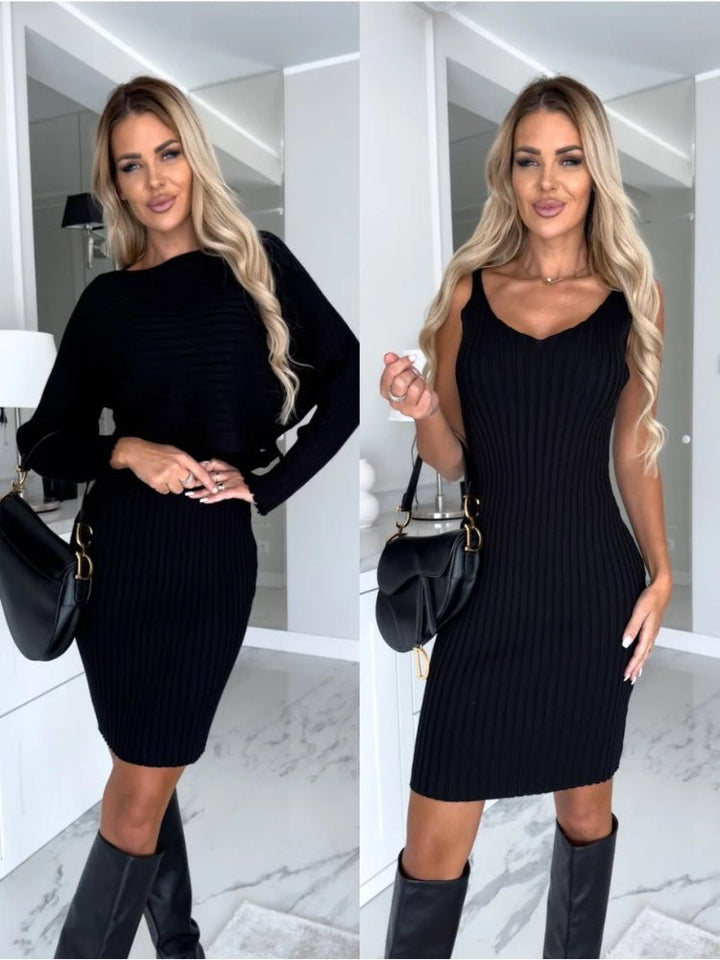 Scarlett™ - Chic Two-Piece Ensemble (Dress and Sweater)