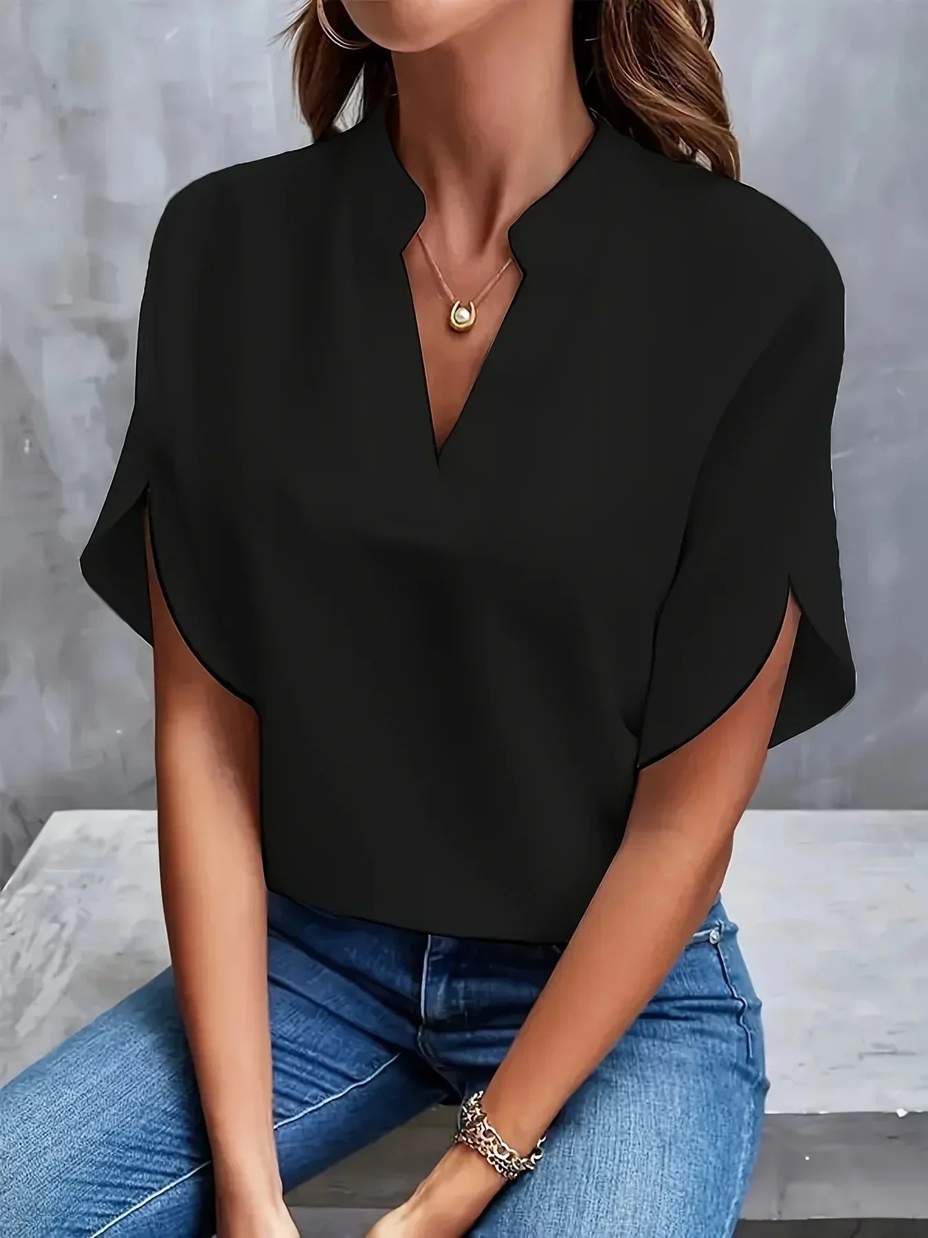 Thalia™ – Elegant Soft-Tailored Blouse