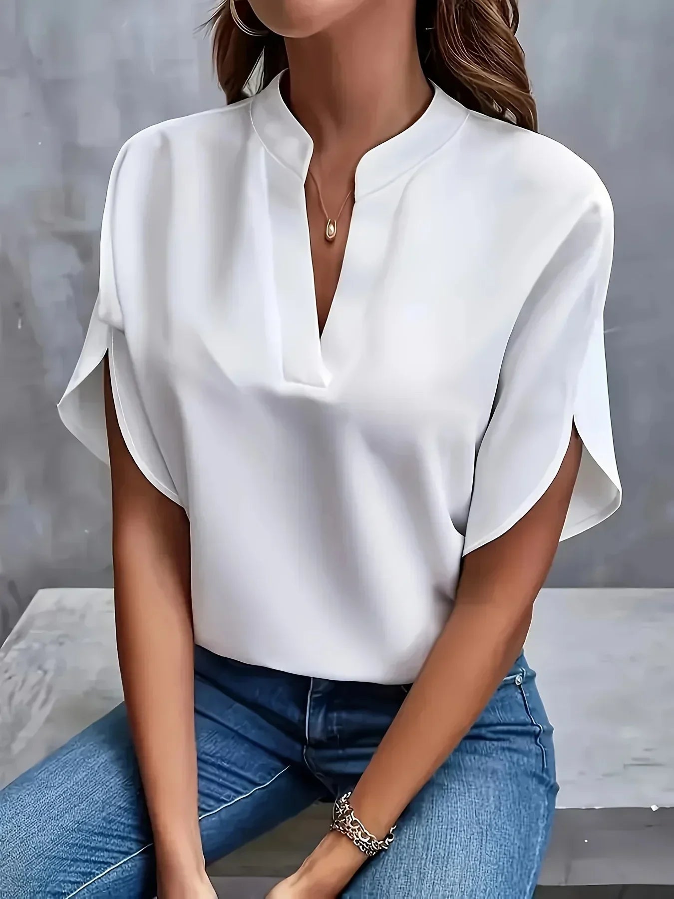 Thalia™ – Elegant Soft-Tailored Blouse