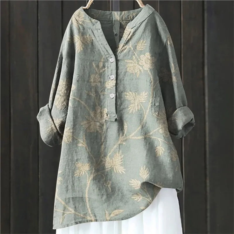 Anny | Floral Print Button-Up Top