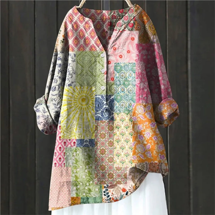Anny | Floral Print Button-Up Top