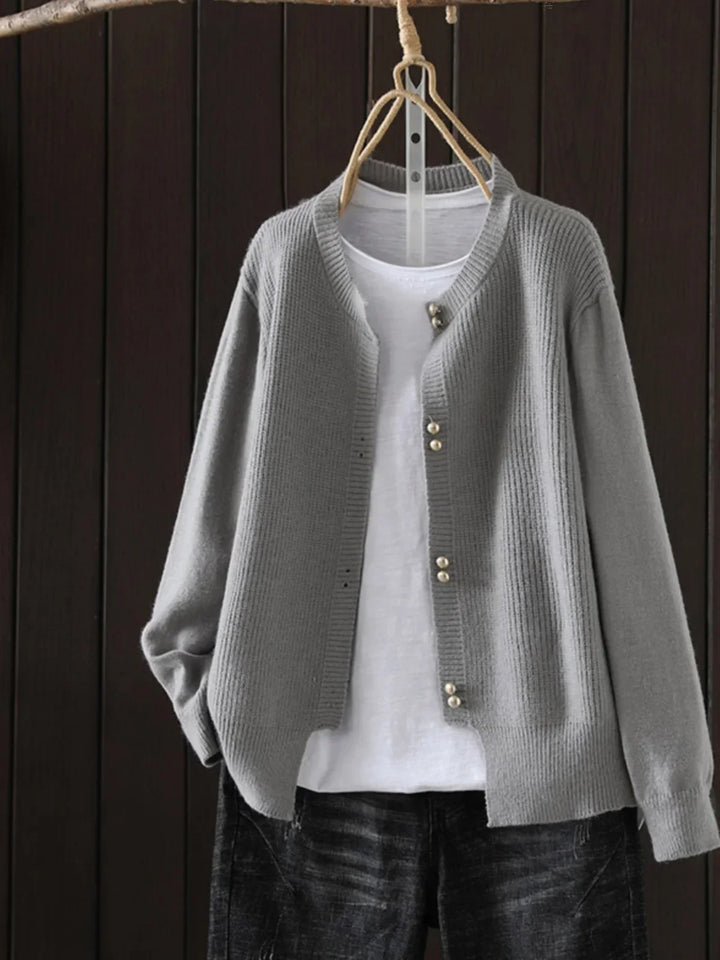 ELLE | PEARL-BUTTON CARDIGAN