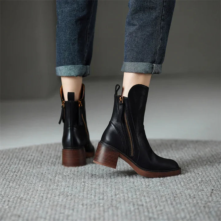 Havanna™ Leather Ankle Booties