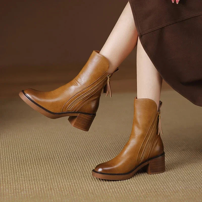 Havanna™ Leather Ankle Booties