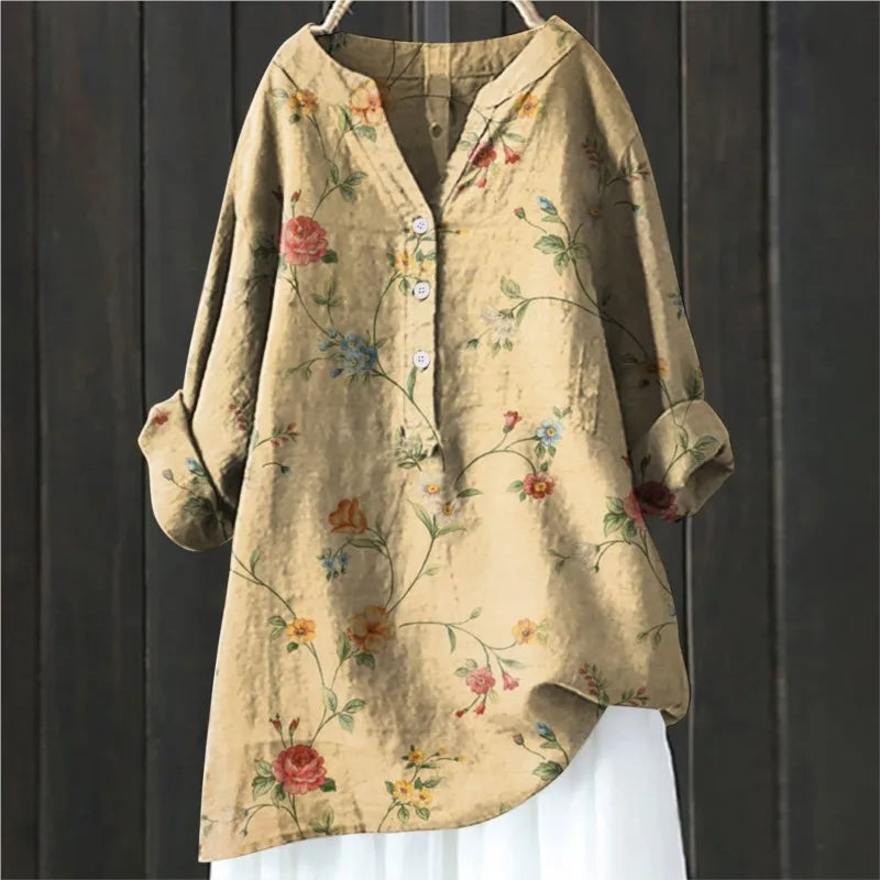 Anny | Floral Print Button-Up Top