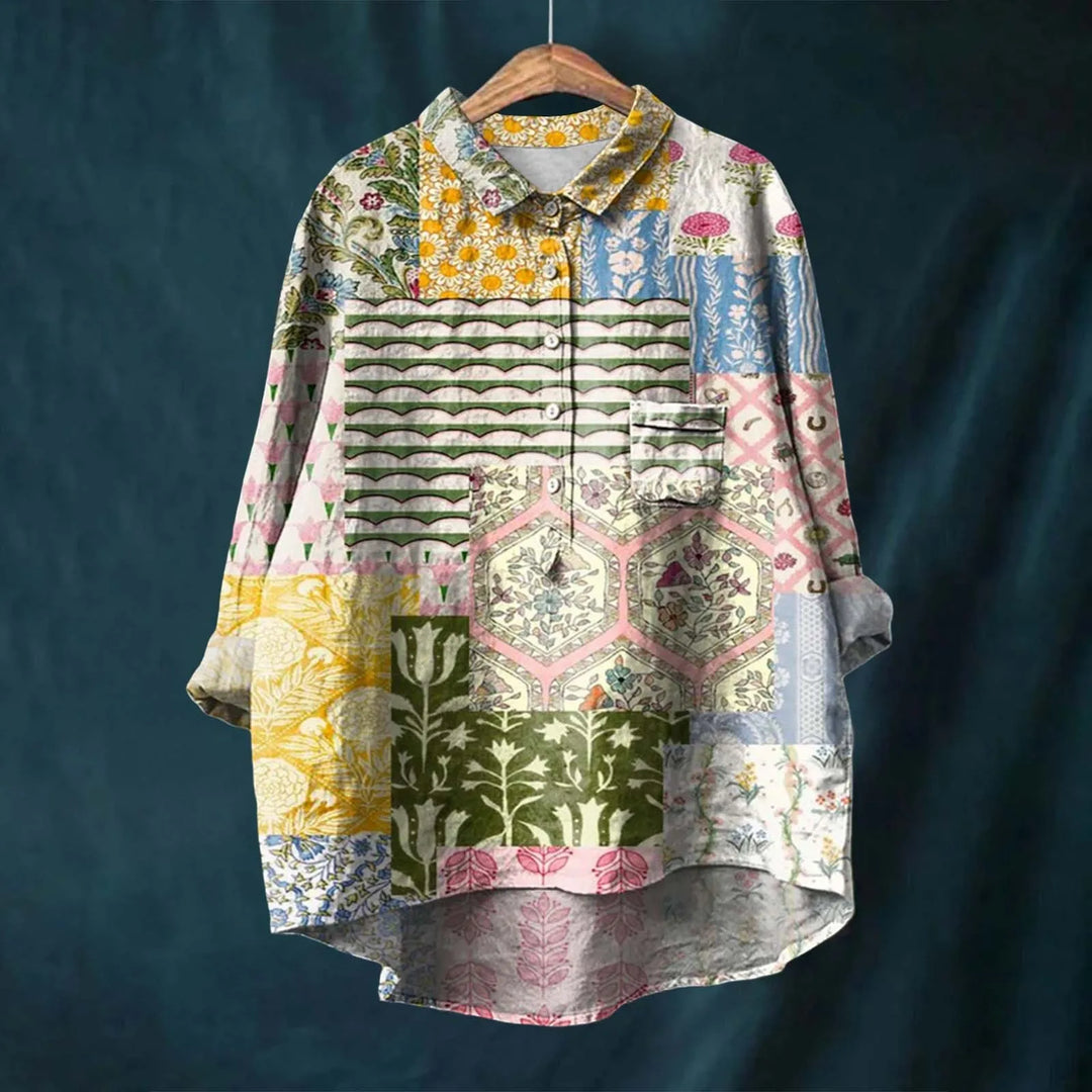 Liesa™ | Button-Up Vintage Floral Shirt