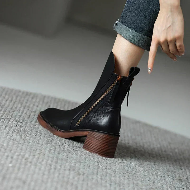 Havanna™ Leather Ankle Booties