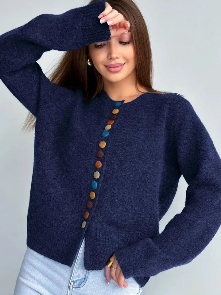 ELLE | BUTTON-ACCENT CARDIGAN