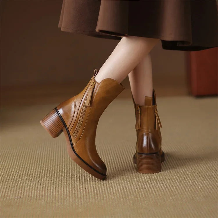Havanna™ Leather Ankle Booties