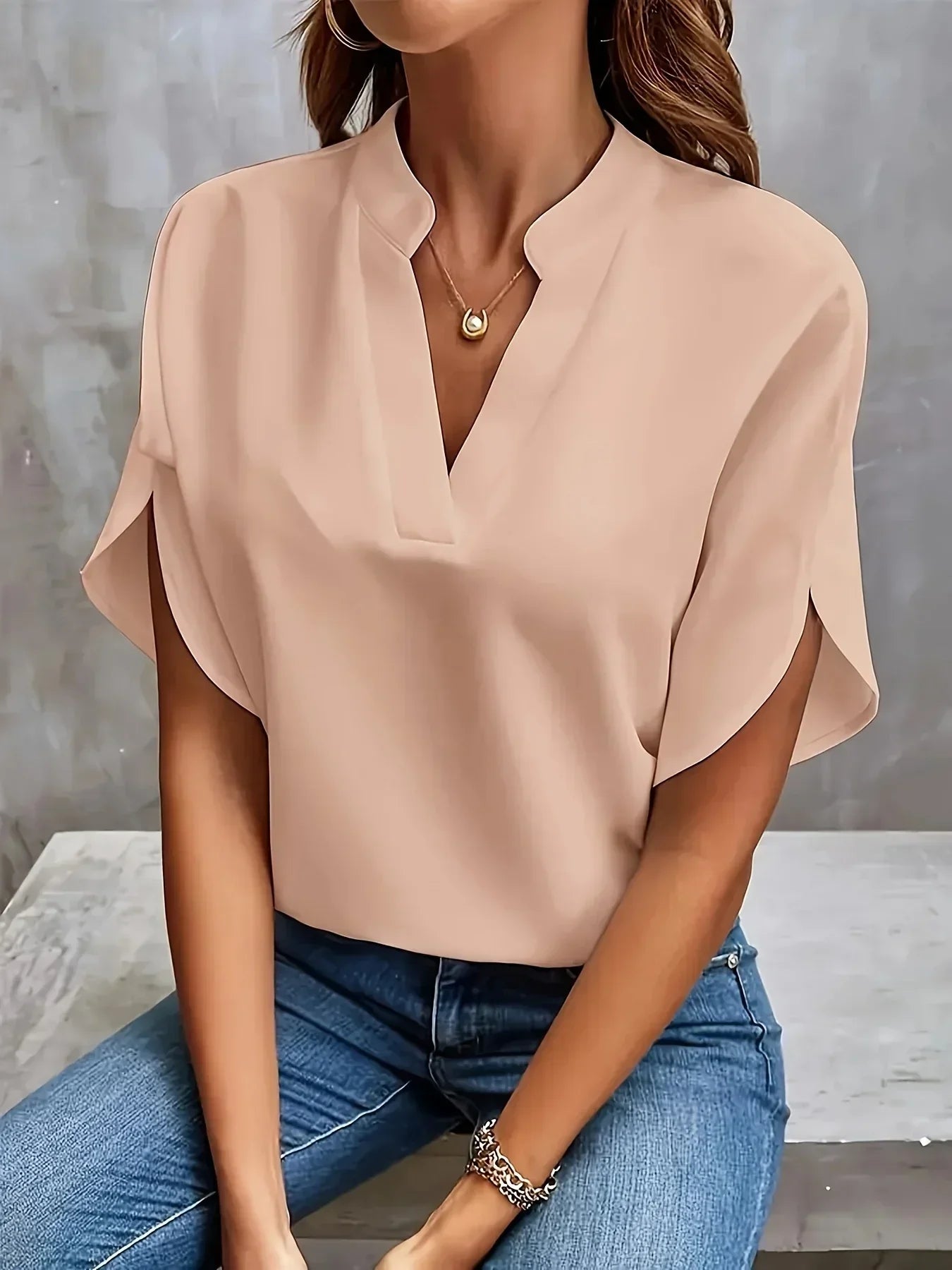 Thalia™ – Elegant Soft-Tailored Blouse