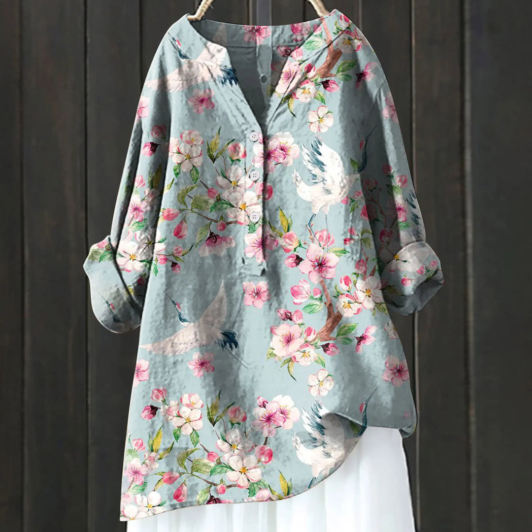 Anny | Floral Print Button-Up Top