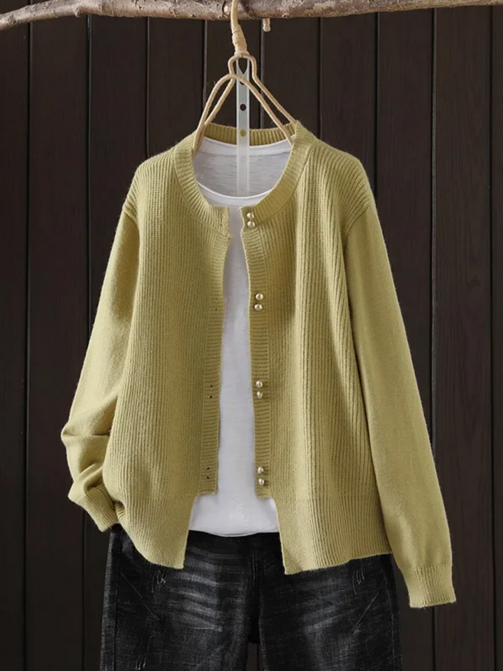 ELLE | PEARL-BUTTON CARDIGAN