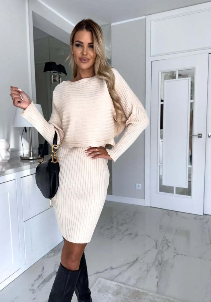 Scarlett™ - Chic Two-Piece Ensemble (Dress and Sweater)