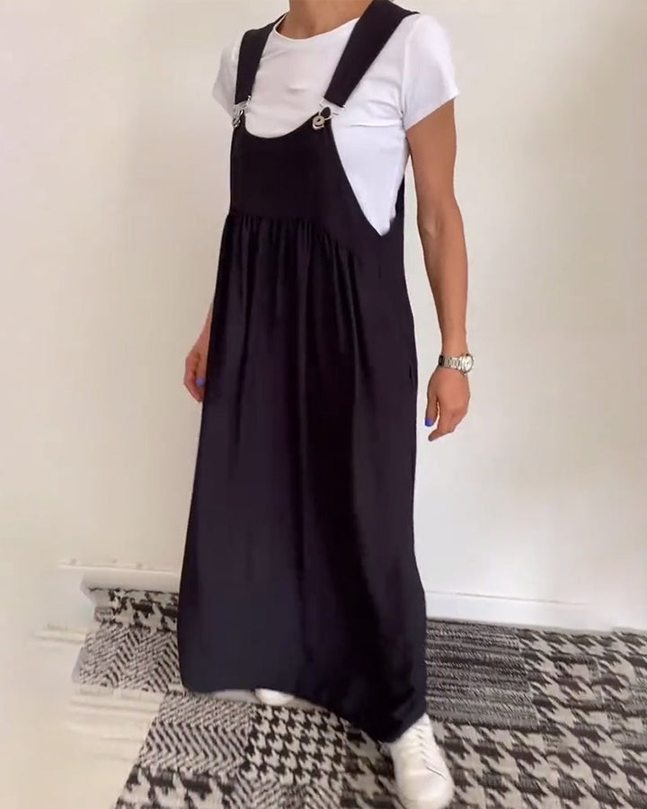 Emily™ - Chic Solid Color Suspender Dress