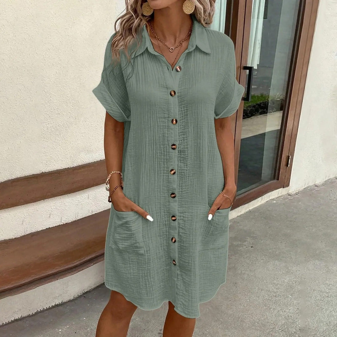 Riley™ - Chic Button-Up Summer Dress