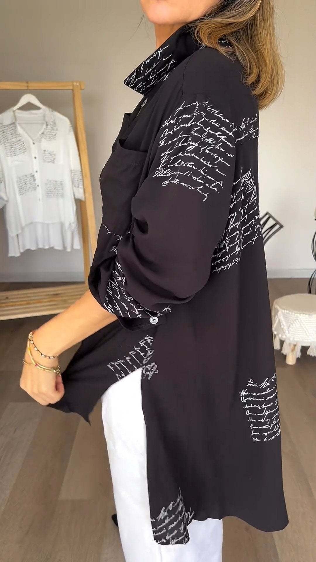 Emily™ | Classic Handwritten Button-Up Shirt