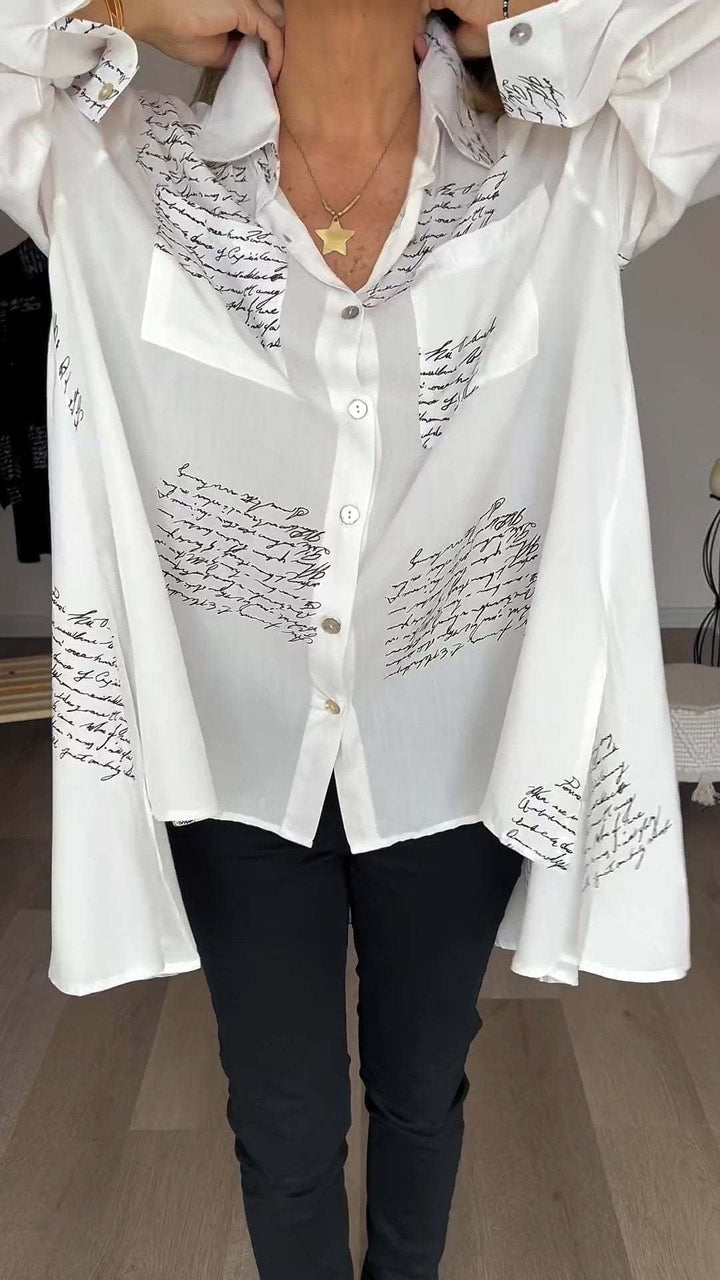 Emily™ | Classic Handwritten Button-Up Shirt