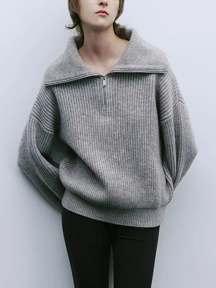 Ava | Zipper Front Casual Sweater