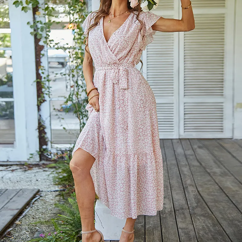Lily™ - Stylish Floral Wrap Belt Summer Dress