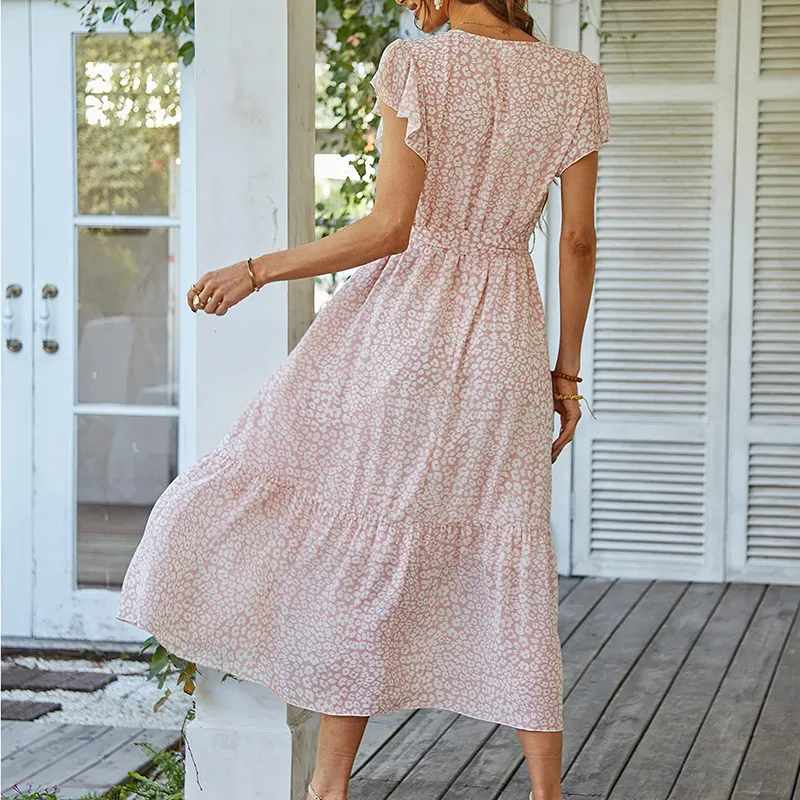 Lily™ - Stylish Floral Wrap Belt Summer Dress