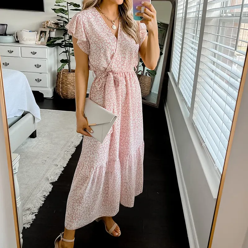 Lily™ - Stylish Floral Wrap Belt Summer Dress
