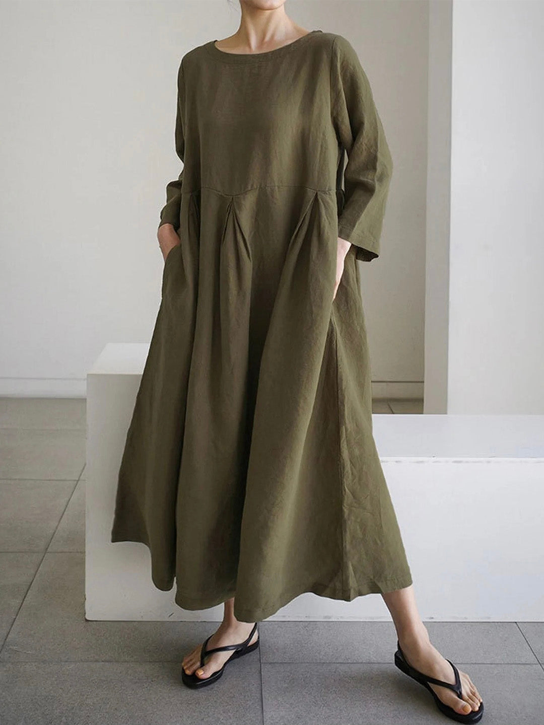 Sophie™ - Casual Linen Dress with Pockets
